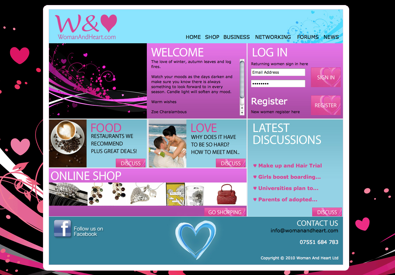 Woman and Heart Shopping Event